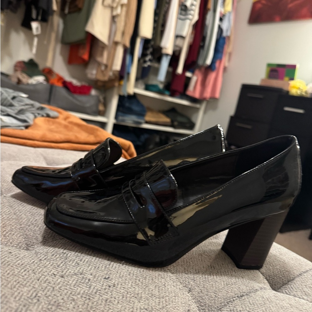 Black Patent Leather Women's Loafers